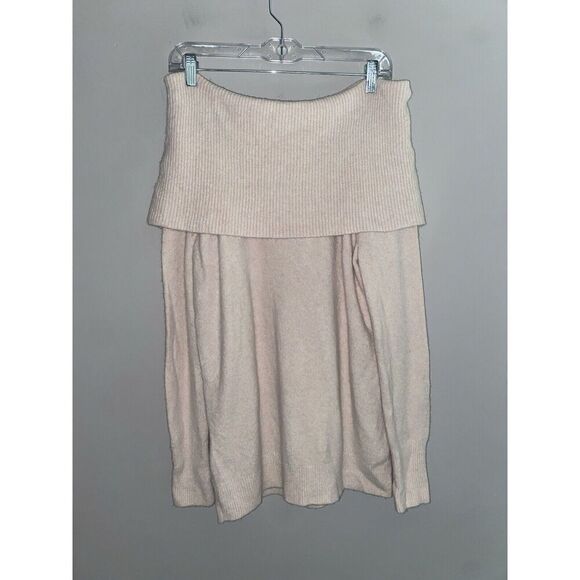LOFT Sweater Womens Medium Pink Wool Blend Knit Cowl Neck Button Detail Cuff - Picture 2 of 15
